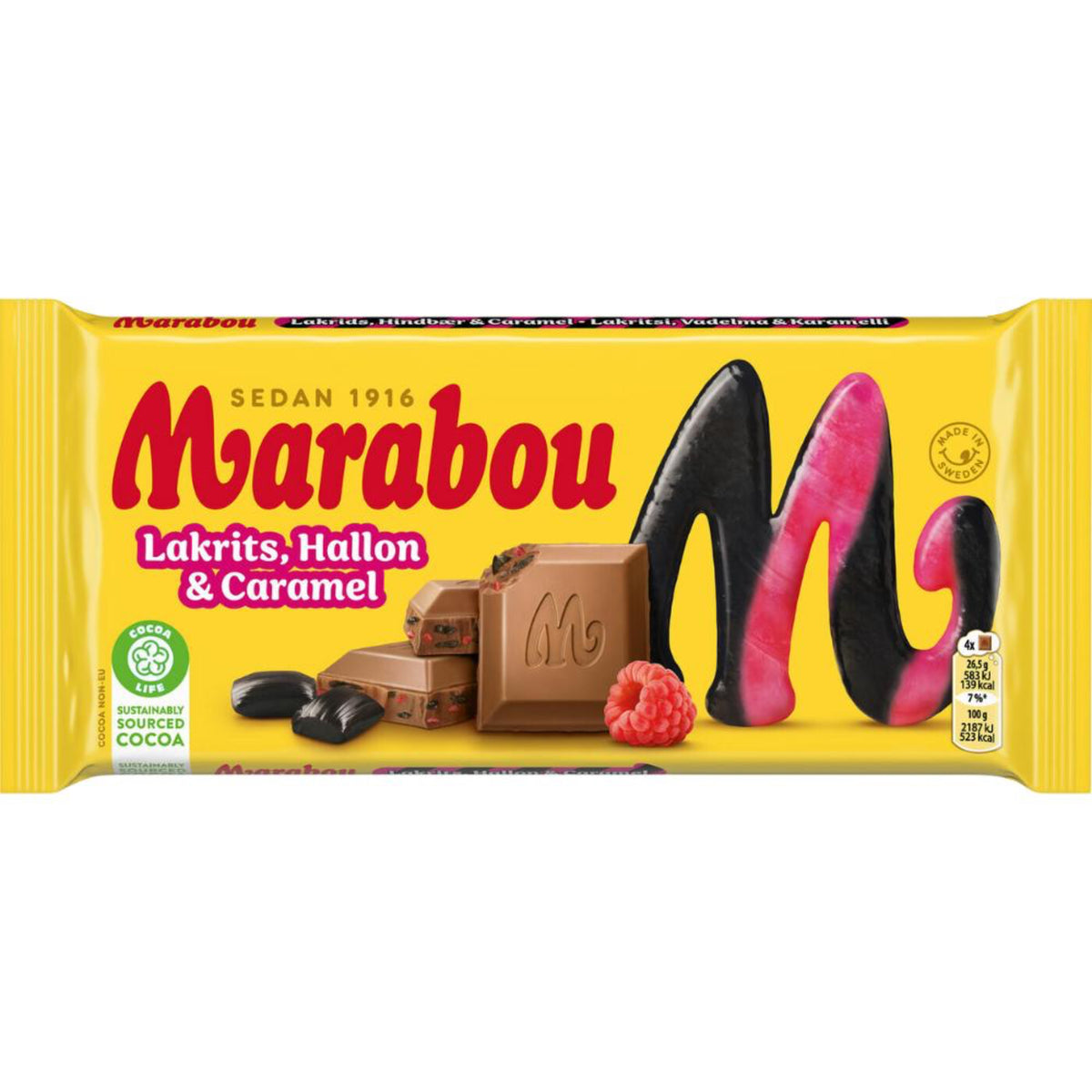 Marabou Liquorice, Raspberry & Caramel